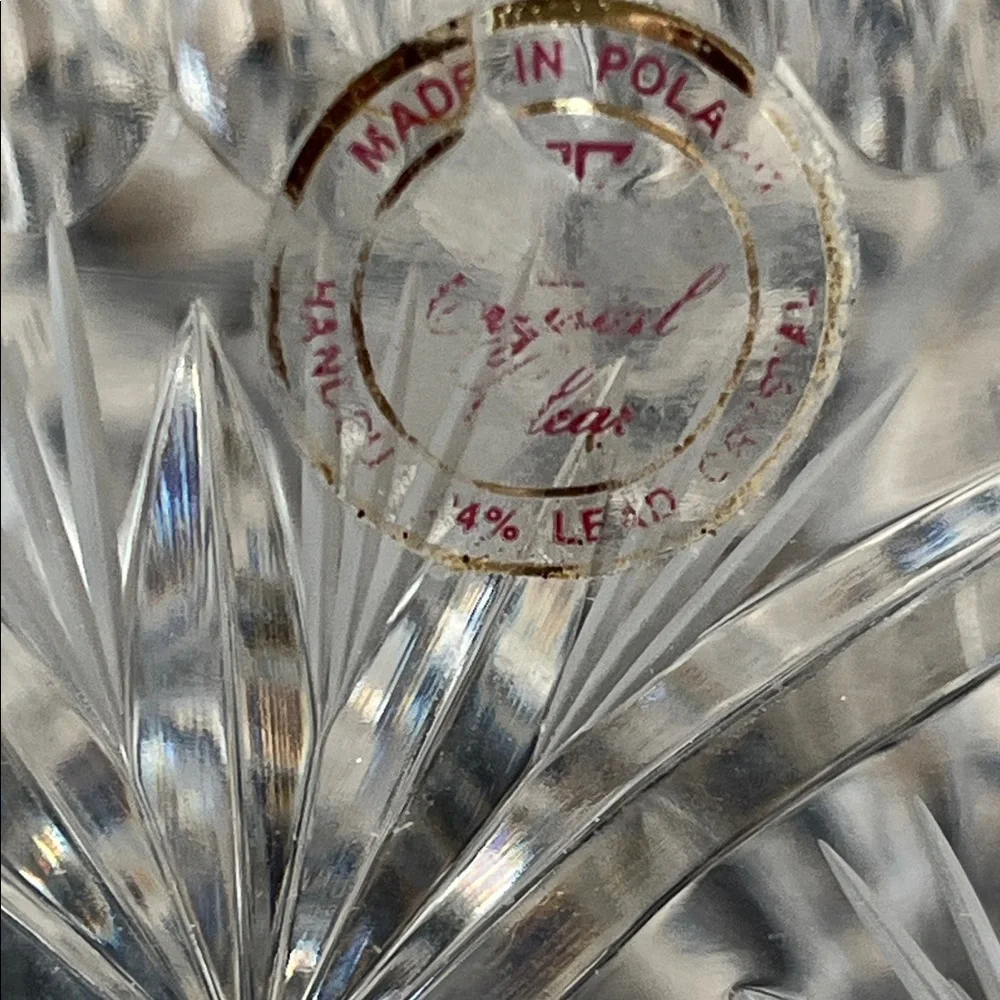 Cut Crystal Ice Bucket or Vase or Kitchen Utensil Holder - Clear Leaded Glass